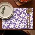 thumbnail image 5 of Purple Daisy Flower White Blooms Pattern Summer Placemats Table Placemats Set Of 4-Linen Kitchen Washable Placemats Table Mats 11.8"x17.7" Non-Slip Heat Resistant, 5 of 6