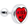 thumbnail image 1 of Body Candy 16G Womens 6mm 316L Stainless Steel Kiss Me Candy Heart Mens Cartilage Earring Helix Tragus Jewelry 1/4", 1 of 8