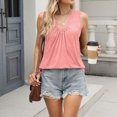 thumbnail image 3 of ZQUUVOU Tank Top For Women V-Neck Casual Pleated Tunic Tops (Pink,XL), 3 of 9