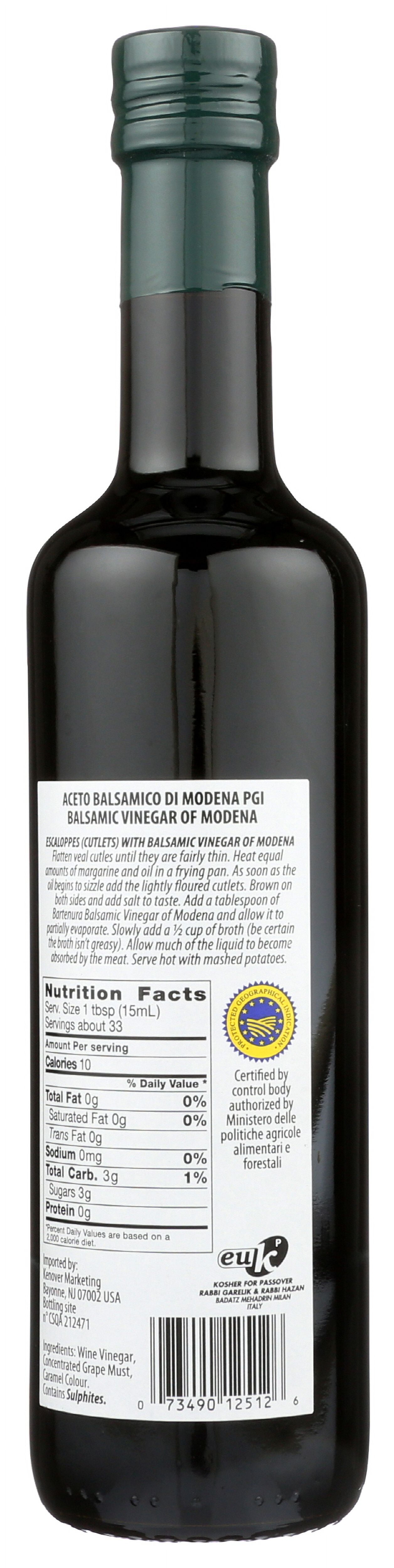 Pack of 6, Bartenura Balsamic Vinegar of Modena, 16.9 fl oz