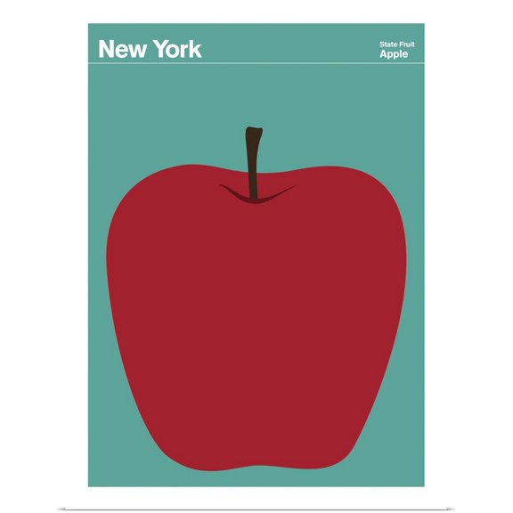 Great BIG Canvas | Rolled Print Collection Poster Print entitled State Posters - New York State Fruit: Apple
