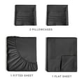 thumbnail image 3 of CGK Linens 4-Piece Ultra Soft & Comfy Hotel Luxury Sheet Set - California King Size Cooling Bed Sheet Fits 8"-16" Mattresses, Black, 3 of 7