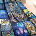 thumbnail image 4 of Cute Owl Blanket Warm Super Soft Micro Flannel Blanket for Bed Sofa Plane/Living Room Decor 60x80 Inch, 4 of 6