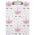 thumbnail image 2 of 12.5"x9" Pink Unicorn Clipboards, Standard A4 Letter Size Nursing Clipboard with Low Profile Metal Clip Decorative Clip Board for Office Supplies,Gold, 2 of 7