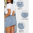 thumbnail image 4 of OYYN Jean Skirts for Women Mid/Low Rise Trendy Vintage Micro Skort Y2K Sexy Style Summer Denim Mini Skirt, 4 of 8