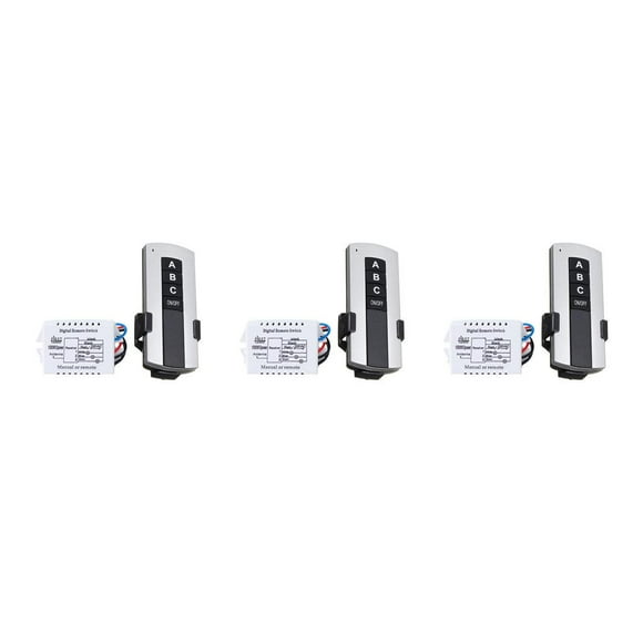 Inteprter 1/2/3 vías ON/OFF AC 200V-240V receptor inalámbrico lámpara interruptor de Control remoto interruptor de luz de pared receptor transmisor No.03 3piezas Inteprter CBP068415