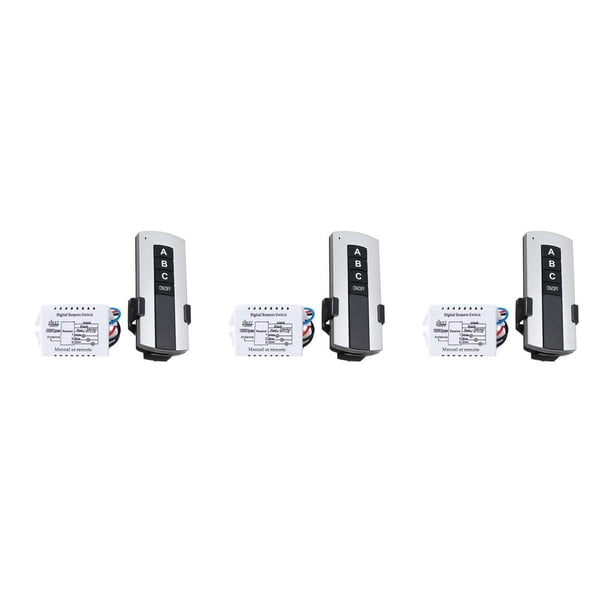 Inteprter 1/2/3 vías ON/OFF AC 200V-240V receptor inalámbrico lámpara interruptor de Control remoto interruptor de luz de pared receptor transmisor No.03 3piezas Inteprter CBP068415