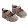 thumbnail image 5 of Baby Shoes Solid Color Ribbed Walking Shoes Soft Sole Footwear, 5 of 5