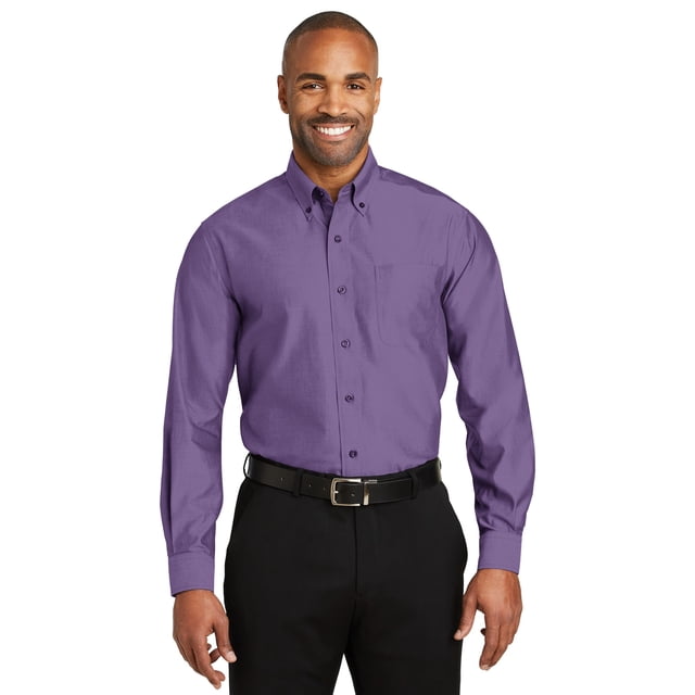 Red House - Camisa Oxford Pinpoint sin planchado. RH24 Morado Anochecer XS casa Roja RH24