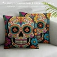 thumbnail image 3 of COMIO  Sugar Skull Outdoor Pillow Cases Square Standard Cushion Covers for Sofa Couch Bed, 3 of 5