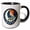 Black/White, variant on 3drose, Wayne Male Name, Moon, Man, and a Gray Wolf Head. Art Gift for a Man, 15oz Mug