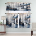 thumbnail image 5 of Black Marble Curtain Valances Set Gold Line Modern Abstract Minimalist Art Kitchen Curtains 24&nbsp;inch Length Rod Pocket Valance and Tiers 3 Piece Set Small Bedroom Bathroom Laundry Decor, 5 of 9