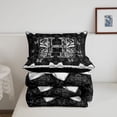 thumbnail image 5 of Manfei Pretty Initial H Print Twin Comforter Sets,Rustic Damask Bedding Set,Black,Black Reversible,2-Piece,1 Comforter and 1 Pillowcase, 5 of 7