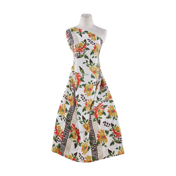 Zelouf Print On Challis  , Sewing, DIY, Crafts Fabric by the Yard, 152 Yellow/tan, 3 Yard