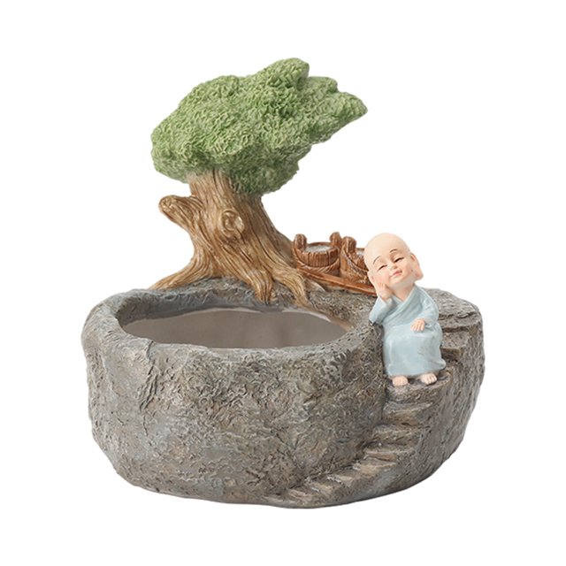 s s , de Resina, s de Cactus de Escritorio con Soporte para s de Drenaje, Decoración de Bonsái de 11x9x10cm Club Baoblaze Macetas suculentas