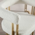 thumbnail image 4 of Dayalane Modern Dining Chairs Set of 2, Sherpa Upholstered Barrel Accent Chairs with Gold Metal Legs for Dining Room, Living Room, Restaurant, Home Bar, Bistro,White, 4 of 7