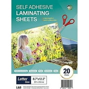 HA SHI Self Adhesive Laminating Sheets, Cold Laminate, self Seal, Plastic Paper, 8.5 x 11 Inch (20 Sheets)