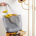 thumbnail image 3 of Beach Mesh Tote Bag, Casual Tote Bag Hobo Women Foldable MAX 23L Shoulder Bag For Beach Picnic Vacation, 3 of 7