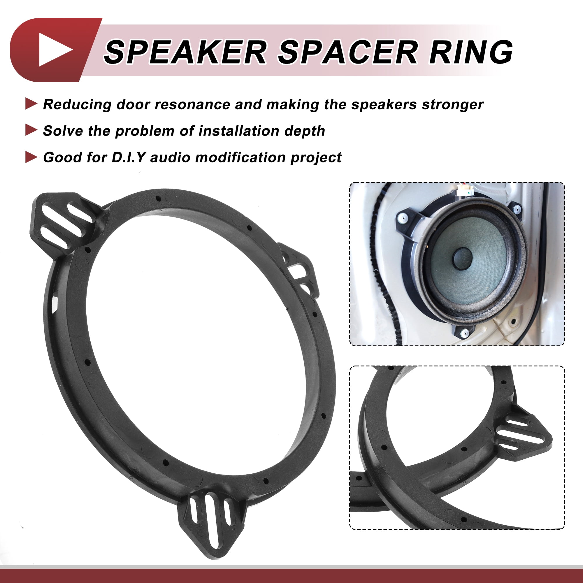 Unique Bargains 2Pcs Coaxial Speaker for Spacer Ring for Honda Civic 01-05 Rear Front