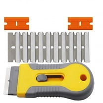 FACEGA Razor Blade Scraper Tool,Razor Blade Retractable With 10 Replacement Blades,Non Scratch Anti Slip Window Glass Scraper,Cleaning Tool for Removing Labels,Stickers,Paint from Glass Stovetop