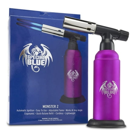 Special Blue Monster 2 Adjustable Dual Flame Automatic Ignition Butane Torch Lighter