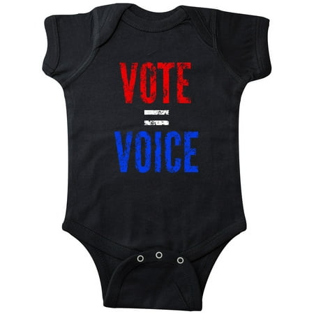 

Inktastic Vote Equals Voice Distressed Red and Blue Text Gift Baby Boy or Baby Girl Bodysuit