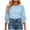 Blue, variant on Women's Casual Blouses Puff Sleeve Round Neck Long Sleeve Smocked Cuff Loose Fit Fashion Elegant Party Work Tops, Pink XXL