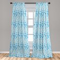 thumbnail image 4 of Ambesonne Starfish Curtains, Marine Fish Octopus Turtle, Pair of 28"x63", Soft Blue and Azure Blue, 4 of 4