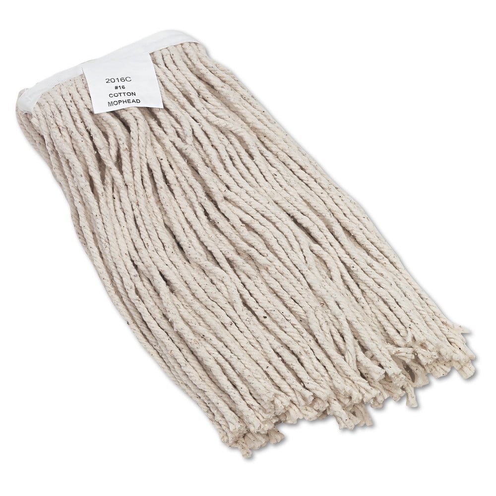 Cotton Cut-End Wet Mop Head - Size 16, White