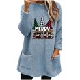 thumbnail image 2 of FcBaudy Hauts pour Femmes, Blouses & Chemises à Manches Longues Col Rond, Chemises pour Femmes Blouse de Noël Col Rond et Hiver Ample Imprimé Poche Chaude Manches Longues Blouse pour Femmes, 2 of 4