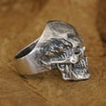 thumbnail image 5 of 925 Sterling Silver Red Skull Ring Biker Punk Jewelry TA344 Middle Model US Size 12, 5 of 17