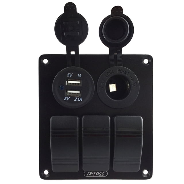 Interruptor del eje de balancín shamjiam 3 Bascula Enchufe Doble 12v-24v interruptor del barco