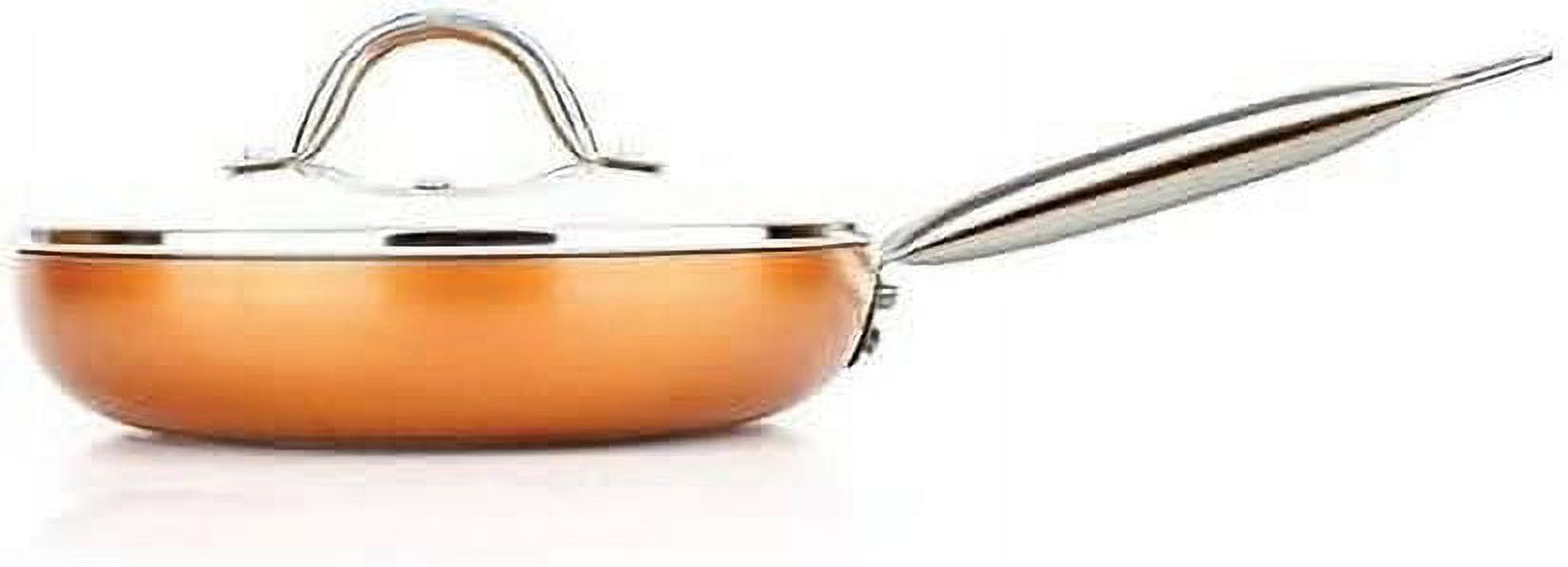 Copper Pan 10-Piece Luxury Induction Cookware Set Non-Stick, 21.5 x 11.5 x 11 inches Light color