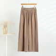 thumbnail image 2 of Tnhcen Women's Plus Size Ice Silk Cotton-Linen Wide-Leg Pants with Elastic Waist - Solid Color Loose Casual Home Wear | 3XL-5XL, 2 of 3