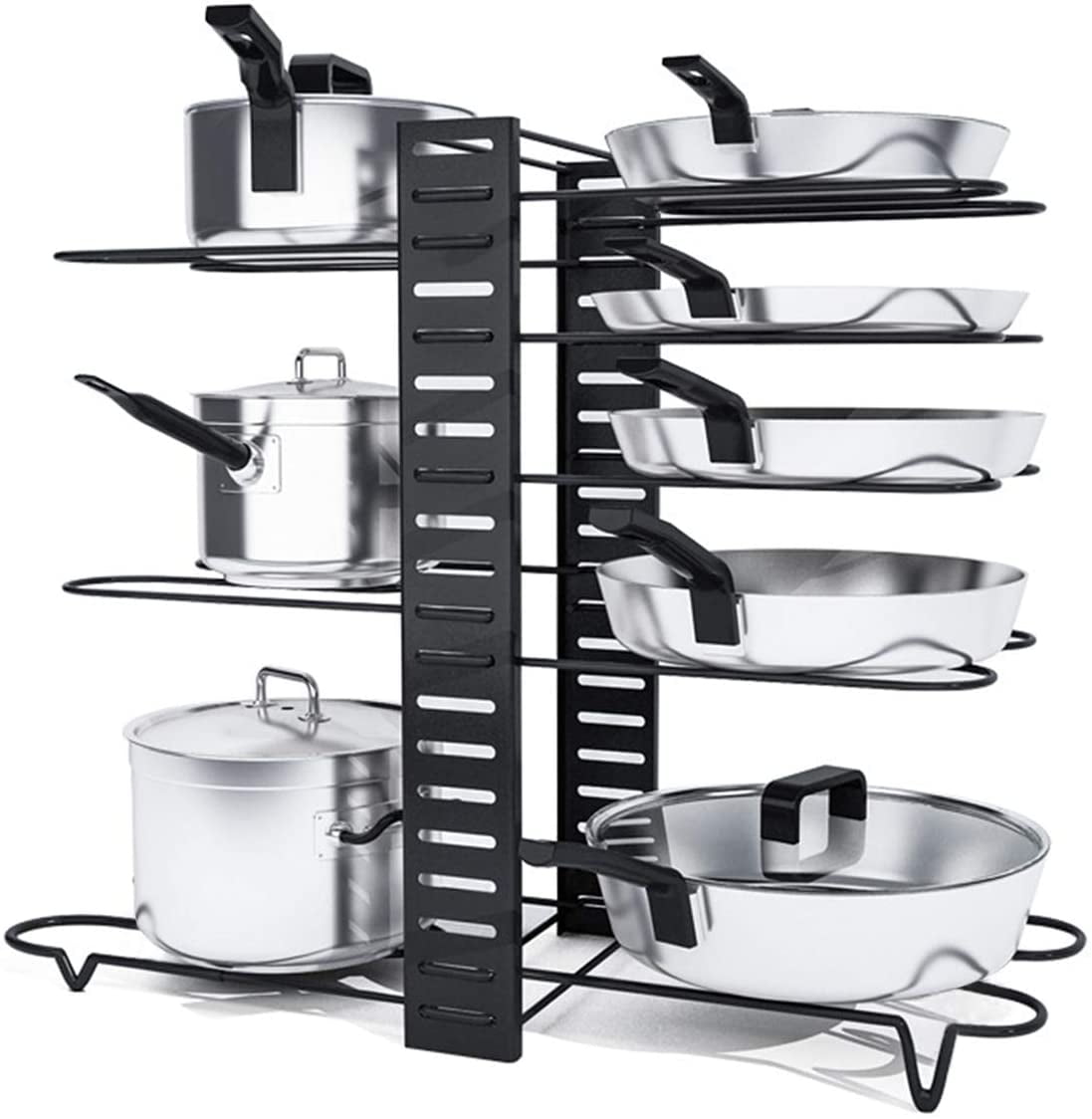 Kitchen Cabinet Pantry Pan and Pot Lid Organizer Rack Holder,Black
