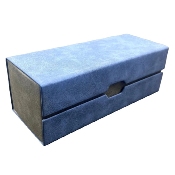 Double Eyeglass Case, Hard Shell 2-in-1 Storage for Eyeglasses & Sunglasses,6.3x2.6x2.3 Inch, Magnetic Cover, Suede Interior with 2 Microfiber Cloths
