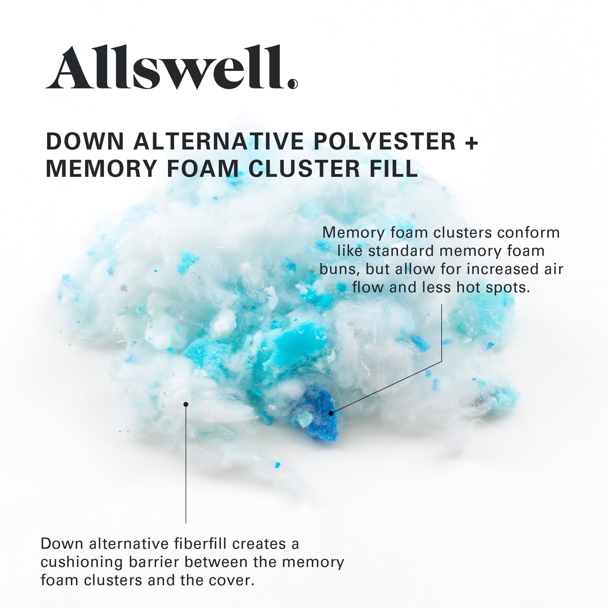Allswell Ultimate Comfort Bed Pillow with Dual Function Fill, King