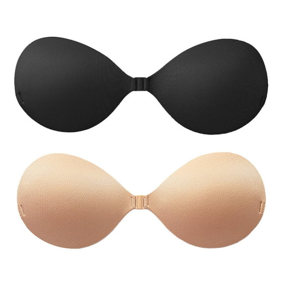 Gymnture Adhesive Strapless Silicone Bra 2Pcs Push Backless Sticky