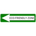 thumbnail image 1 of ECO-FRIENDLY RESTROOM Green Left Arrow 24 x 6 inch Aluminum Composite Sign, 1 of 4