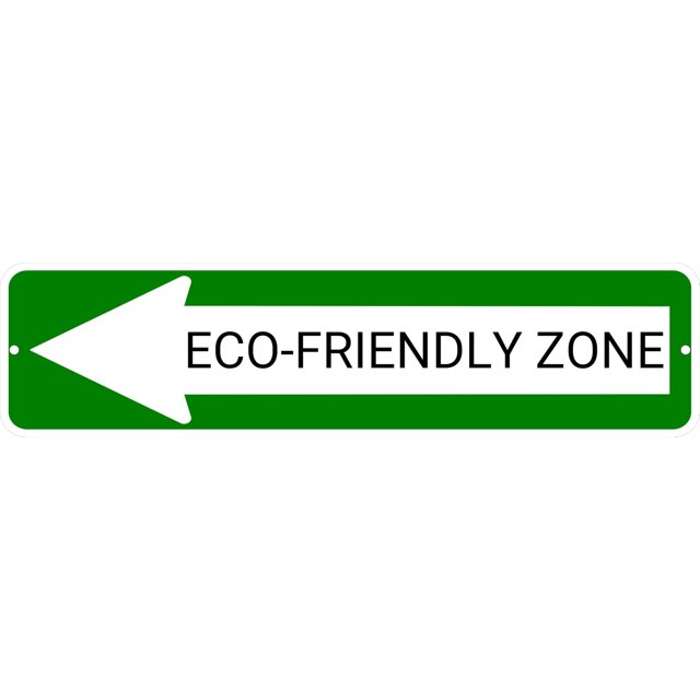 ECO-FRIENDLY RESTROOM Green Left Arrow 24 x 6 inch Aluminum Composite Sign