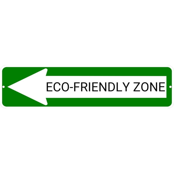 ECO-FRIENDLY RESTROOM Green Left Arrow 24 x 6 inch Aluminum Composite Sign