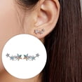 thumbnail image 3 of Guardurnaity Pendientes exquisitos para mujer, 2 uds., joyería de estrella de cinco puntas colorida, pendientes de tuerca de ley para niñas, Type3, 3 of 6