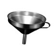 thumbnail image 4 of Embudo de metal para uso en la cocina, ideal para trasvasar líquidos con colador 13 centímetros, 4 of 9