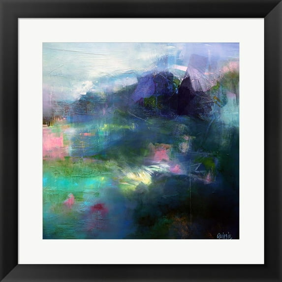 Great Art Now At The Edge of a Lake by Marianne Quinzin, Framed Wall Art, 19.5W x 19.5H