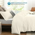 thumbnail image 3 of 900 TC 100% Egyptian Cotton Duvet set Zipper Closur Ultra Soft Durable and Fade Resistant Color Ivory Solid size Full, 3 of 7