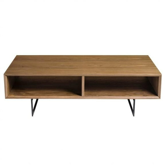 HomeRoots  American Walnut Veneer Over MDF Coffee Table, 47.25 x 23.63 x 13.78 in.