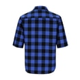 thumbnail image 5 of JTSRKL Mens Plaid 3/4 Sleeve Shirts Turn Down Button Front Lightweight Classic Daily Tees Stretchy Soft Summer Casual Business Daily Tops, 5 of 7