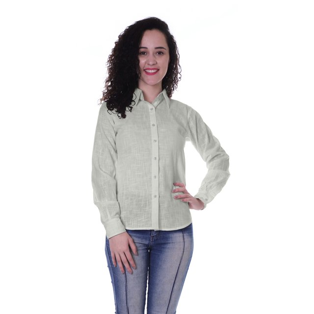 Moomaya Chemises à Manches Longues en Coton pour Femmes Tenues de Travail Formelles Unies