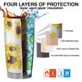 thumbnail image 7 of 20 Oz White Sunflower Coffee Tumbler Double Wall Insulated Stainless Steel Water Bottle | Metal Reusable Thermoses Flask with Cup Cap | Leak & Sweat Proof with Anti-Dust Lid, 7 of 7