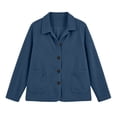 thumbnail image 4 of Tqcoqu Womens Button Front Corduroy Jacket, Solid Lapel Collar Long Sleeve Open Shirt Coat with Pockets, 2026 Fall Trendy Clothes, 4 of 6